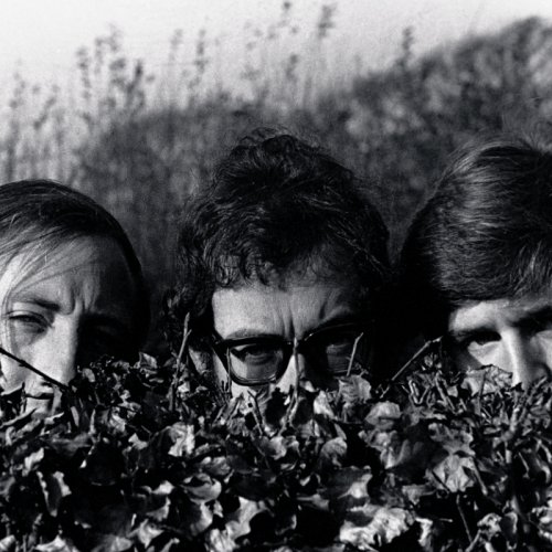 black and white photograph of Mike McCartney and Scaffold