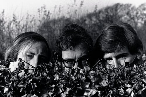 black and white photograph of Mike McCartney and Scaffold